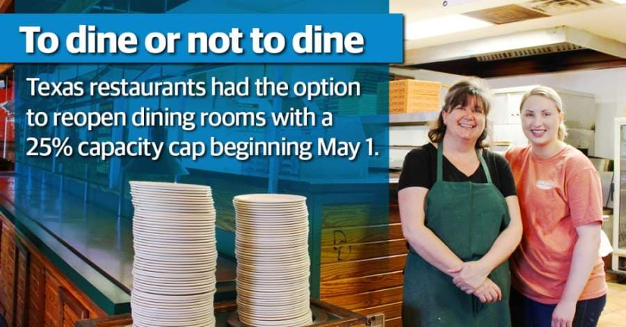 Keller restaurant owners weigh dine-in options as COVID-19 restrictions ease
