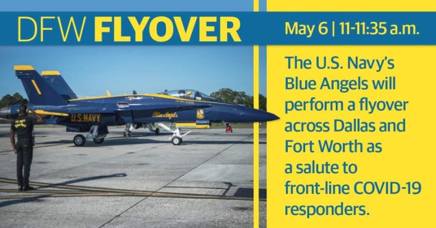 Navy Blue Angels schedule flyover to honor Dallas-Fort Worth first responders, health care workers