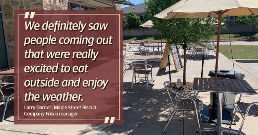 Maple Street Biscuit Company reopens patio, reserves dining room for to-go orders