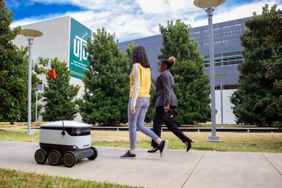 The Starship robots travel autonomously in premapped areas using a combination of computer vision and GPS. (Courtesy Starship Technologies)