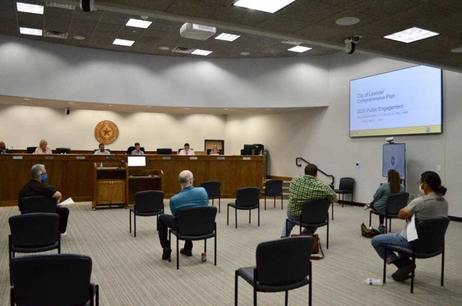 PHOTOS: Without face masks, Leander City Council holds first in-person meeting since March 19