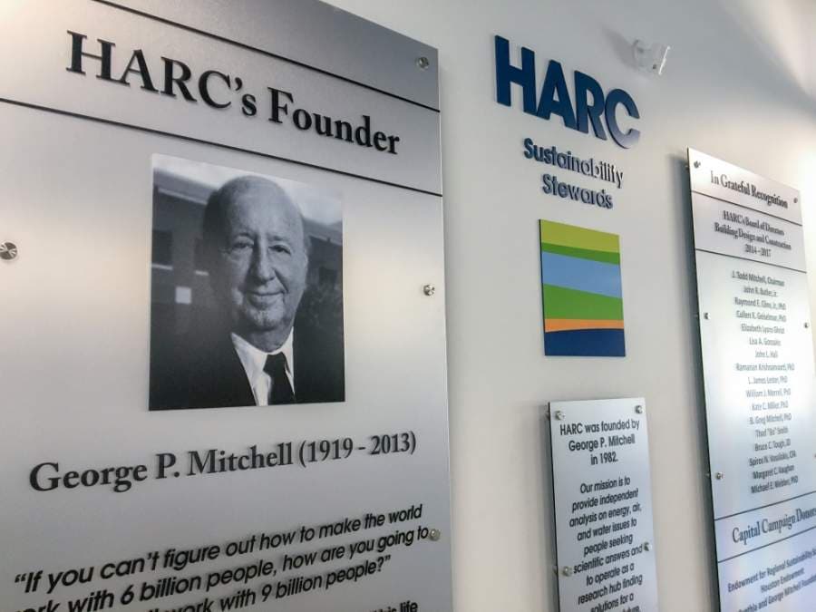 George P. Mitchell, an entrepreneur and the developer of The Woodlands, founded the HARC in 1982. The facility shifted to a focus on sustainable development research in 2001. (Vanessa Holt/Community Impact Newspaper)