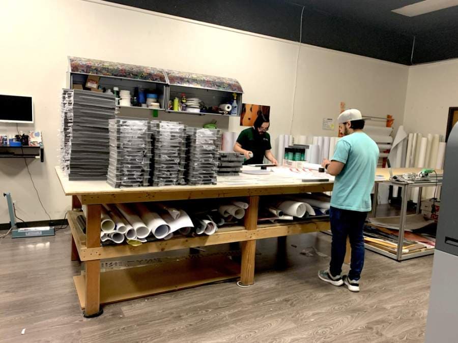 Many businesses, such as Csigns & Graphics in Fort Worth, have been forced to adapt in order to stay in business, as well as help out their community. (Courtesy Csigns & Graphics)