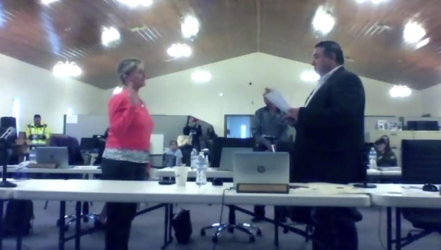 April Harris Allison was sworn into council for the first time. (Courtesy city of Dripping Springs)