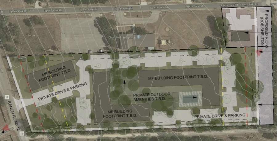 The development will include three buildings that will be tapered in height. (Site plan courtesy city of Dripping Springs)