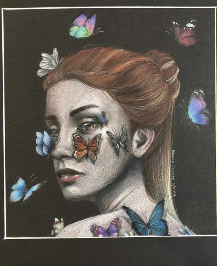 This piece of artwork featured in the 2020 Keller ISD districtwide art show was created by a student in Mr. Riddle's class at Central High School. (Courtesy Keller ISD)