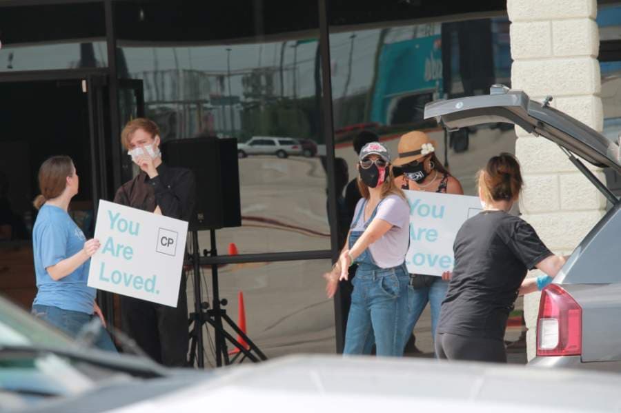 The Church Project in The Woodlands distributed food May 14. (Andy Li/Community Impact Newspaper)