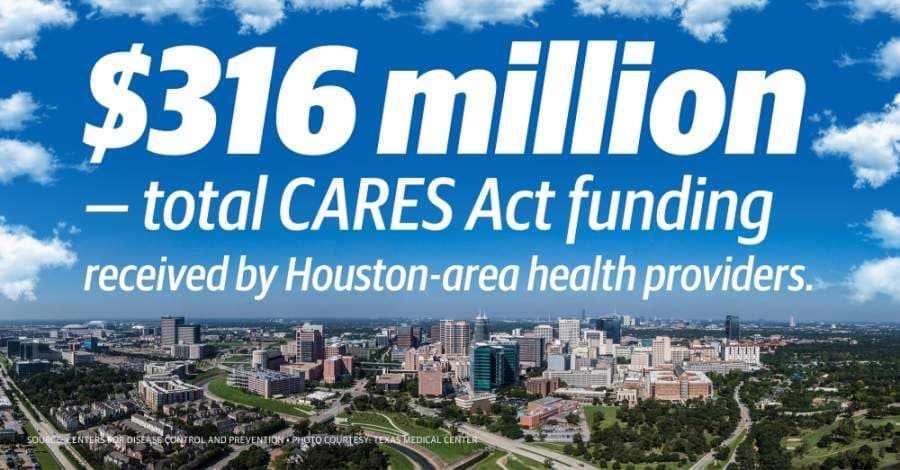Houston health care providers have received over $316 million in federal COVID-19 relief funds