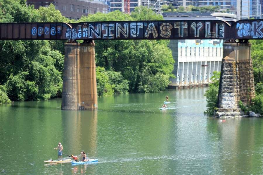 Austinites get onto the Colorado River on a hot afternoon in late spring. (Jack Flagler/Community Impact Newspaper)