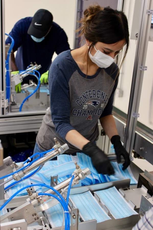 Armbrust American is ramping up production efforts to create 1.2 million masks per day. (Taylor Jackson Buchanan/Community Impact Newspaper)