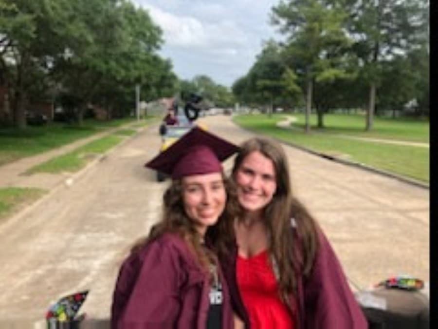 Cinco Ranch High School seniors who attended Fielder Elementary paraded in cars to let the community celebrate their graduation May 21. (Courtesy Janie Dale)