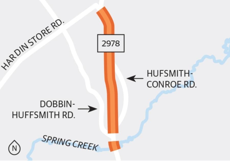 FM 2978 bridge, widening to finish in third quarter