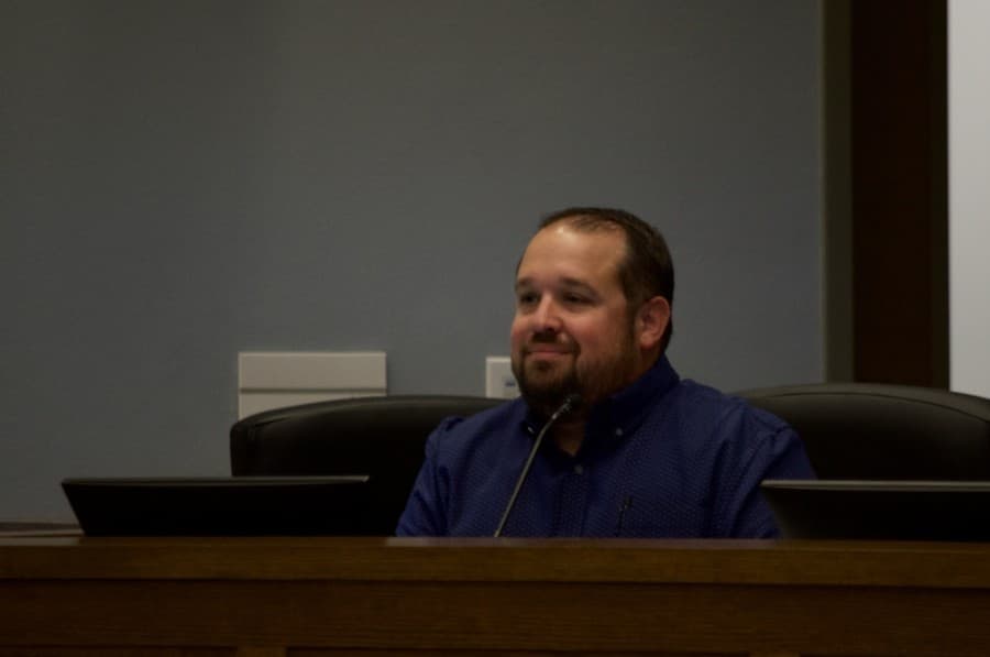 District 2 council member Justin Meadows was elected by City Council to be the new Mayor Pro Tem at Tuesday's council meeting, May 26, 2020. (Warren Brown/Community Impact Newspaper)