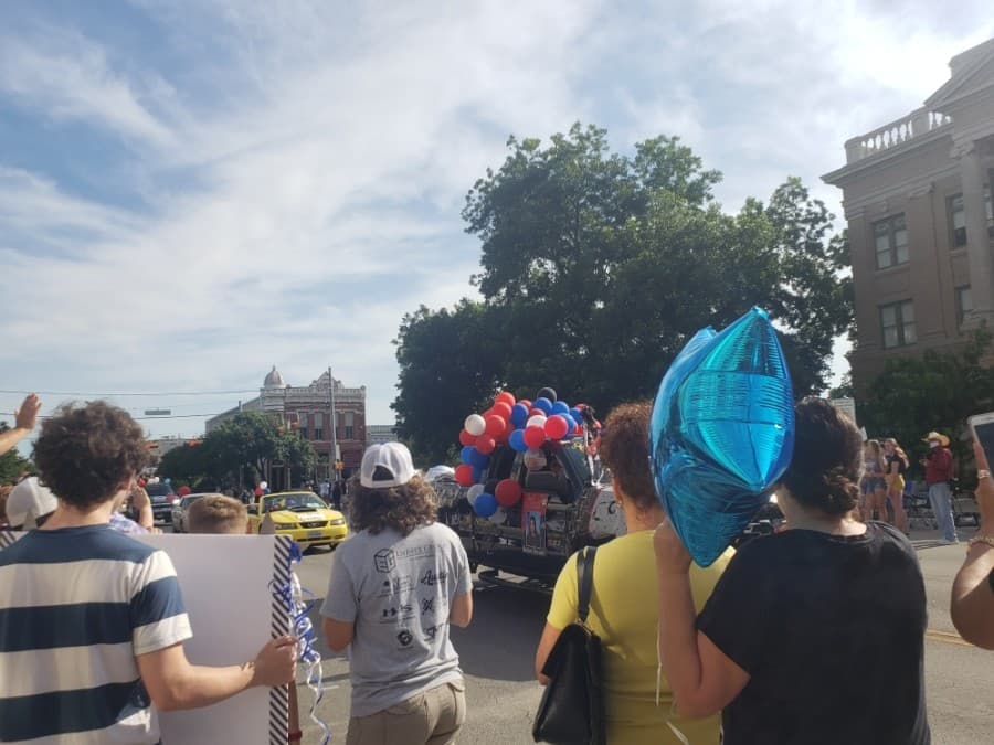 Georgetown ISD celebrated seniors with a parade May 29 after their final semester was cut short due to the coronavirus pandemic. (Ali Linan/Community Impact Newspaper)