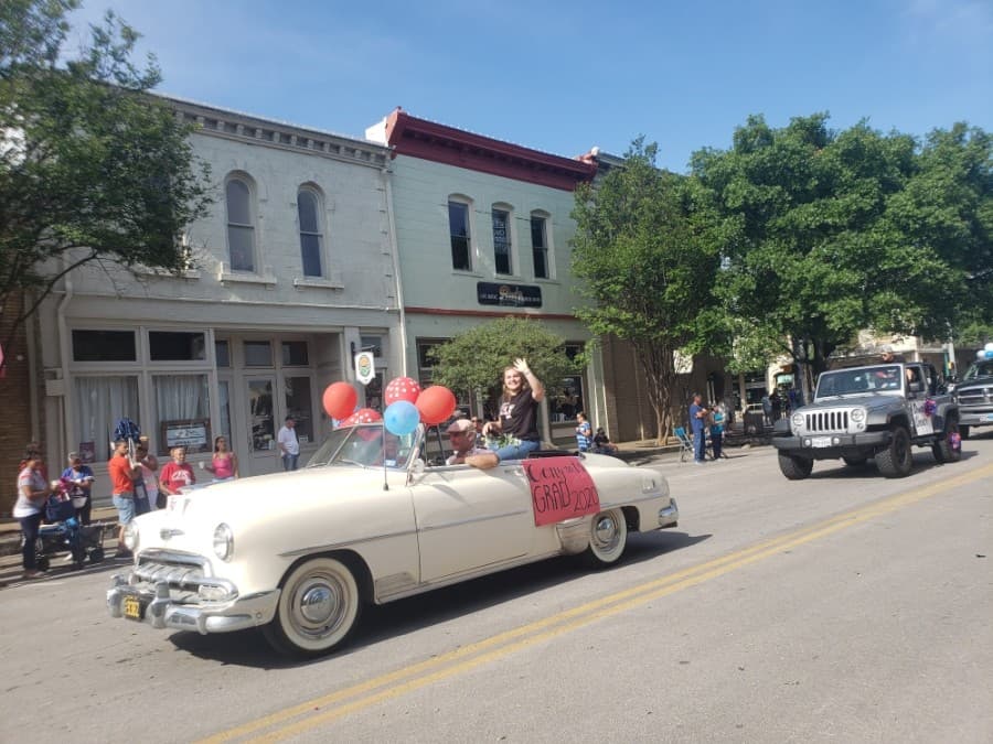 Georgetown ISD celebrated seniors with a parade May 29 after their final semester was cut short due to the coronavirus pandemic. (Ali Linan/Community Impact Newspaper)