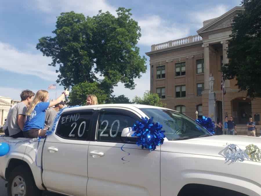 Georgetown ISD celebrated seniors with a parade May 29 after their final semester was cut short due to the coronavirus pandemic. (Ali Linan/Community Impact Newspaper)