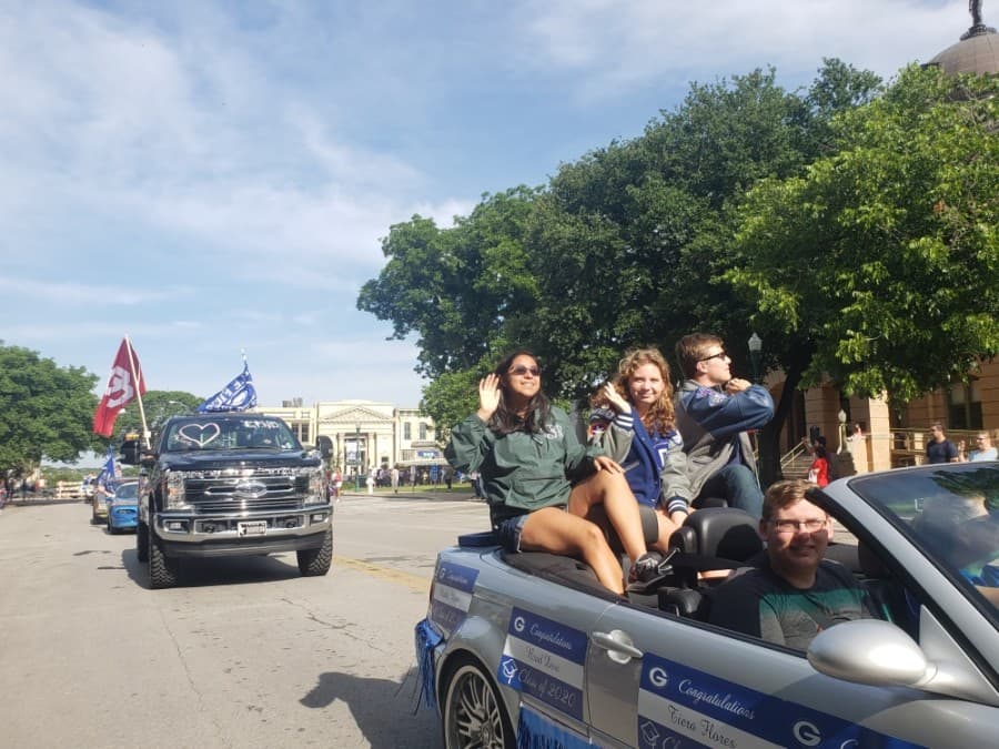 Georgetown ISD celebrated seniors with a parade May 29 after their final semester was cut short due to the coronavirus pandemic. (Ali Linan/Community Impact Newspaper)