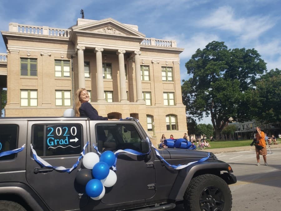 Georgetown ISD celebrated seniors with a parade May 29 after their final semester was cut short due to the coronavirus pandemic. (Ali Linan/Community Impact Newspaper)
