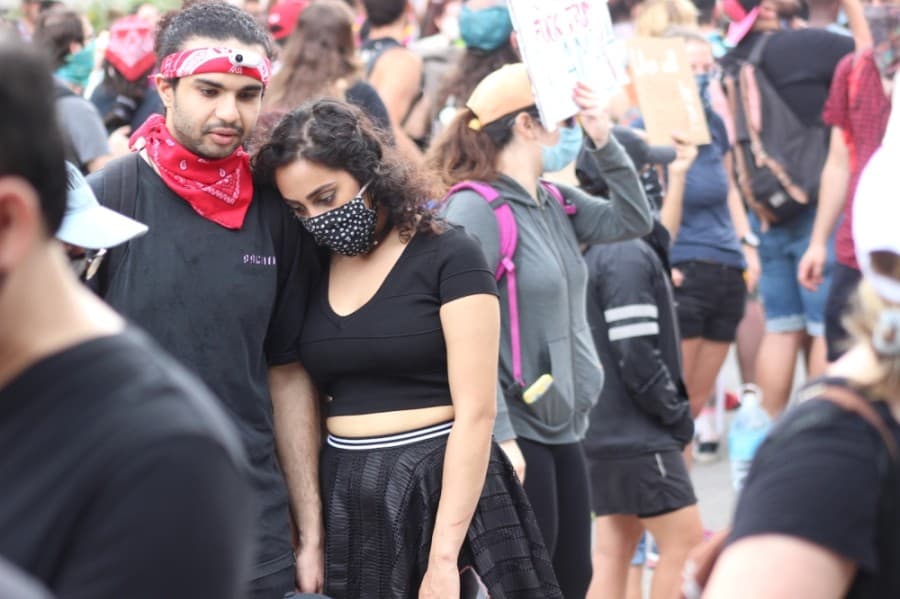 Demonstrators at the Texas Capitol on May 31. (Christopher Neely/Community Impact Newspaper)