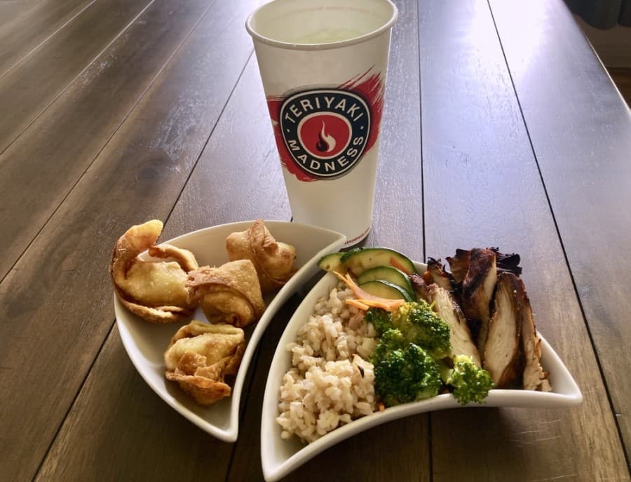 Teriyaki Madness serves a variety of Asian cuisine, such as crab rangoons and teriyaki chicken. (Taylor Jackson Buchanan/Community Impact Newspaper)