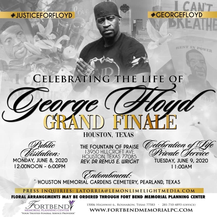 George Floyd visitation, funeral scheduled for June 8-9 in Houston area