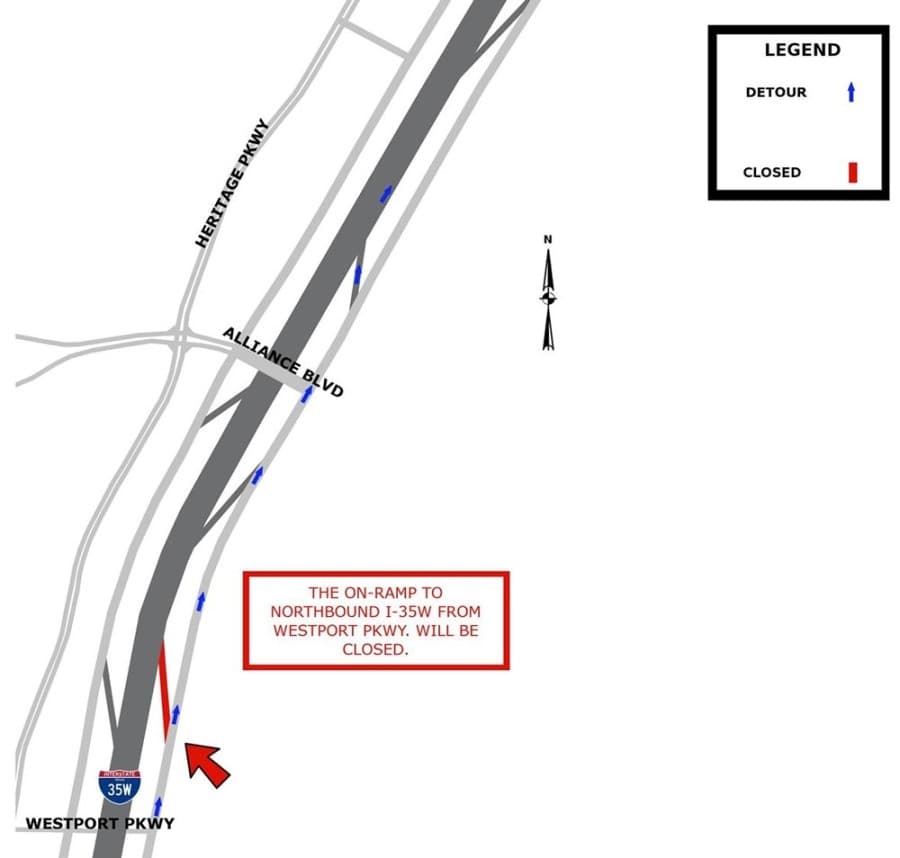 Westport Parkway on-ramp to close beginning June 30 in Northeast Fort Worth