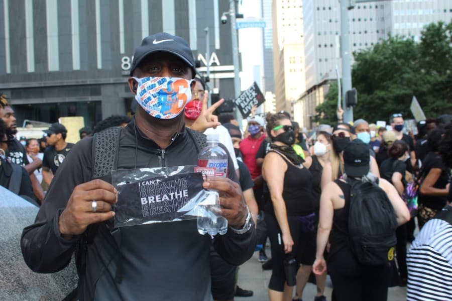 “To see this now is just unbelievable. We still have to fight. It’s been since slavery that we’ve been fighitng for rights and equality so I am going to continue to lend support and fight for change,” said attendee Alonzo Perrin. “To see all the different ethnicities here. It really shows that we are making progress but we have a long way to go.” (Emma Whalen/Community Impact Newspaper)