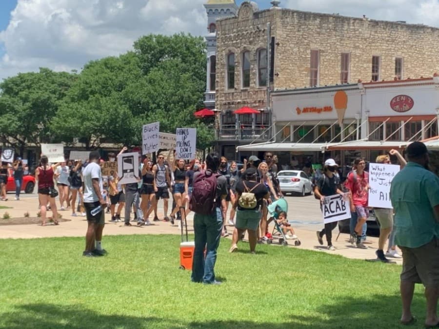 About 200-300 protesters gathered around the Georgetown Square on June 3 to protest police brutality and the death of George Floyd. (Courtesy Williamson County)