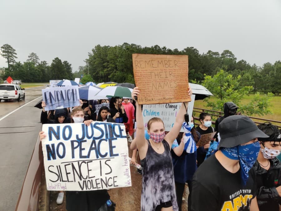 Organized protests take place throughout The Woodlands to honor George Floyd