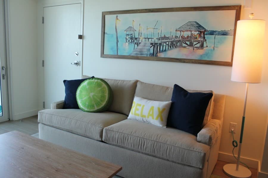 Each suite is 600 square feet with a living and sleeping area. (Andy Li/Community Impact Newspaper)