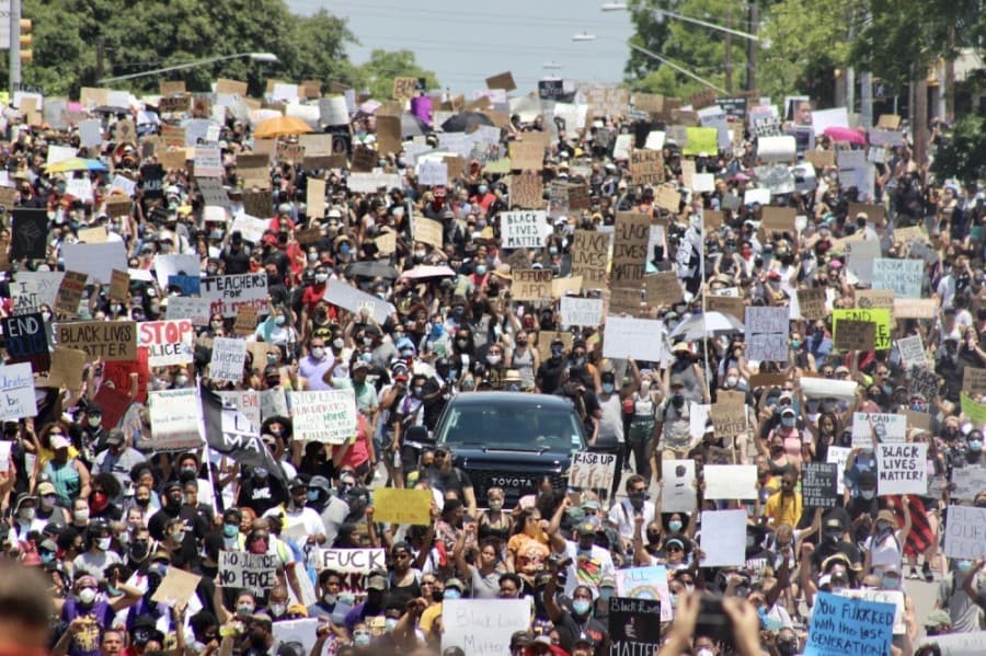 PHOTOS: Thousands peacefully march to Texas Capitol in historic demonstration against systemic racism, police brutality