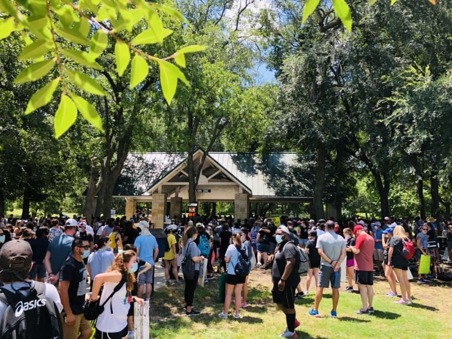 More than 3,000 protesters marched through Keller Town Center in support of George Floyd and other causes. (Ian Pribanic/Community Impact Newspaper)