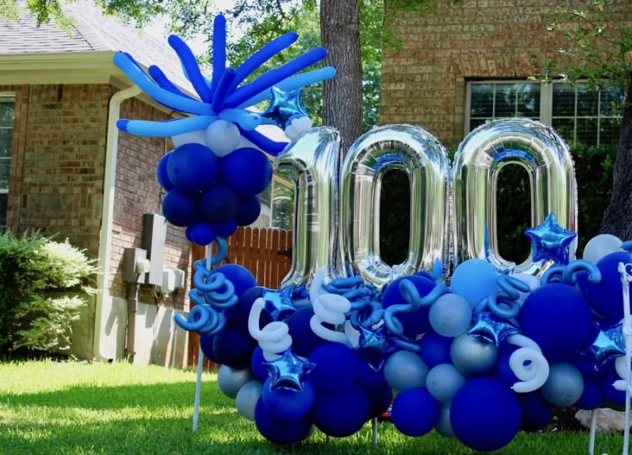 A neighbor set out balloons to celebrate Sanchez's birthday.