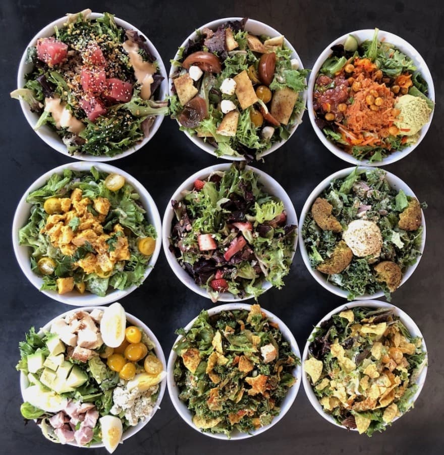 The restaurant has nine salad options priced between $9 and $11 dollars. 'ZZA Pizza + Salad also offers customers that option to build their own. (Courtesy 'ZZA Pizza + Salad)