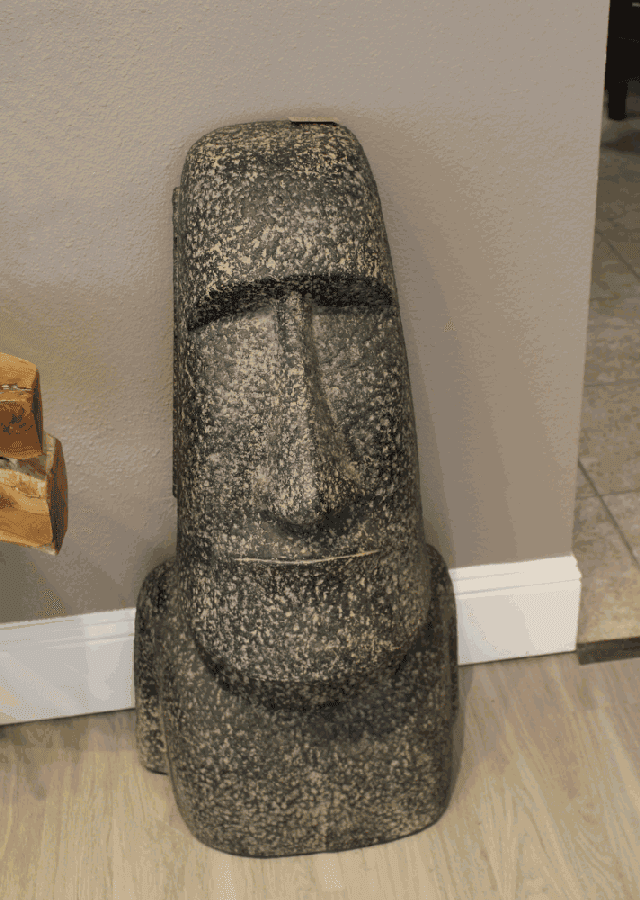Storied Roots’ statues are hand-carved from green lava stone or river stone or cast in concrete made from the excess shavings left over from carvings. (William C. Wadsack/Community Impact Newspaper)