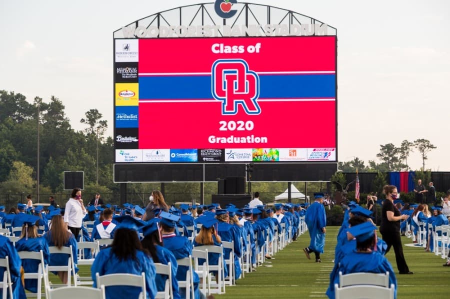 Oak Ridge High School marked its 2020 commencement across two ceremonies June 3. (Courtesy Conroe ISD)