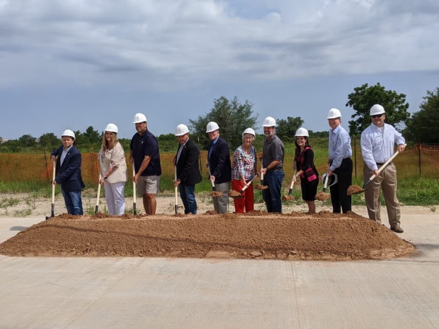 Current and past elected officials from the city of Fulshear, Fort Bend County and local Municipality Utility Districts attended the groundbreaking event for the Texas Heritage Parkway. (Jen Para/Community Impact Newspaper)