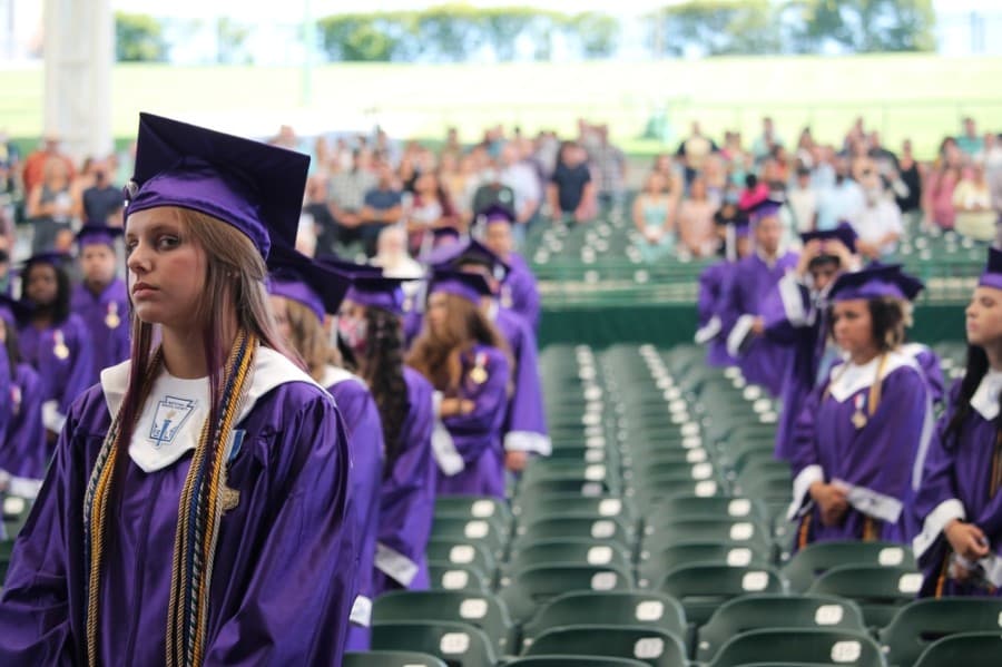 The ceremony was socially distanced. (Andy Li/Community Impact Newspaper)
