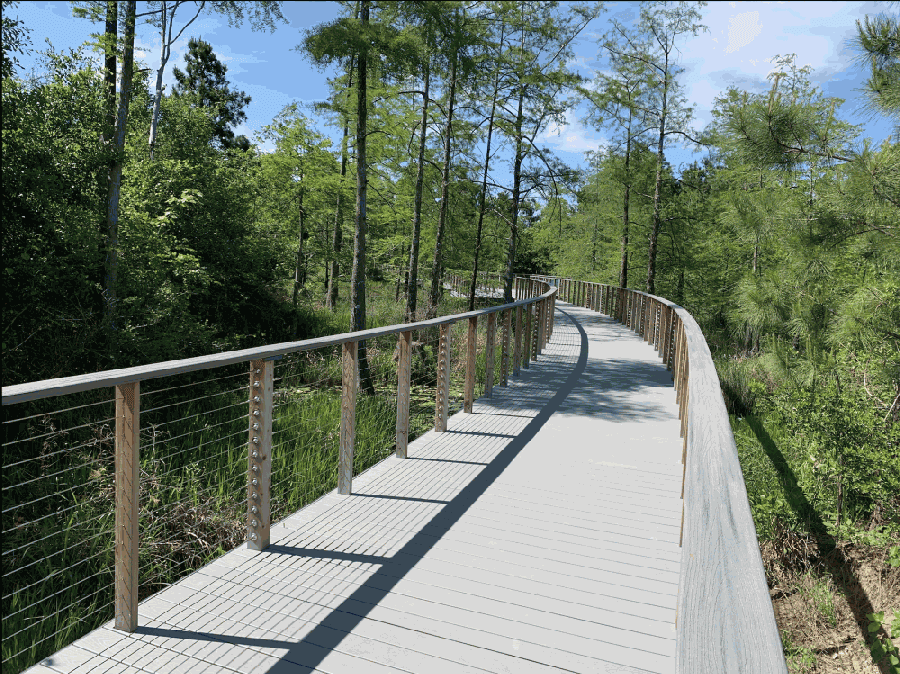 The new Atascocita Park features a boardwalk overlooking a 2-acre natural lake. (Courtesy Harris County Precinct 2)