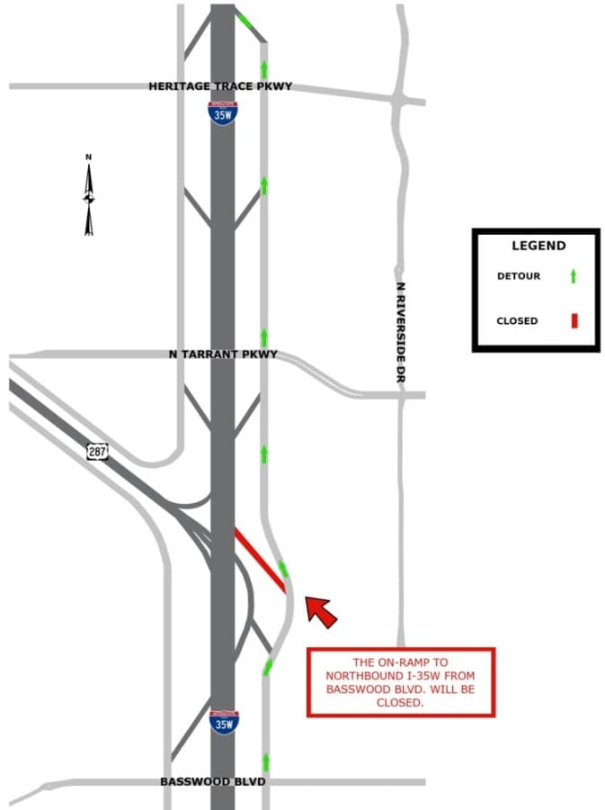 Basswood Boulevard on-ramp to close as part of North Tarrant Express project