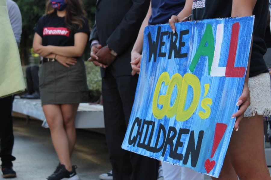 DACA supporters rally in Houston in celebration of Supreme Court decision to uphold the program
