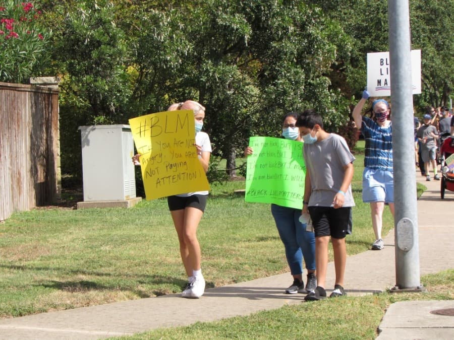 A majority of those at the march June 19 were neighborhood families. (Nicholas Cicale/Community Impact Newspaper)