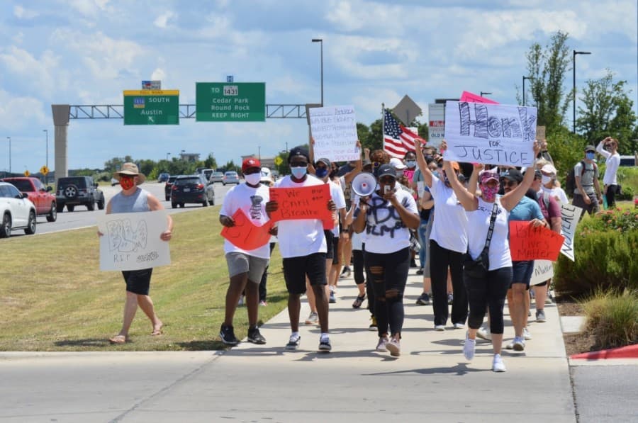 GALLERY: More than 150 people march in Black Lives Matter protest on Juneteenth in Cedar Park