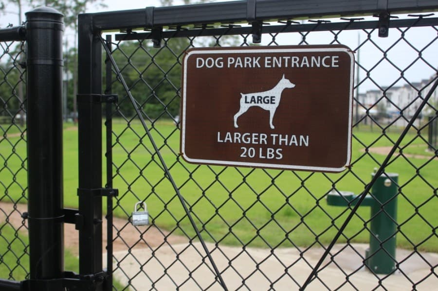 The park features a 1.5-acre dog park for big and small dogs. (Kelly Schafler/Community Impact Newspaper)