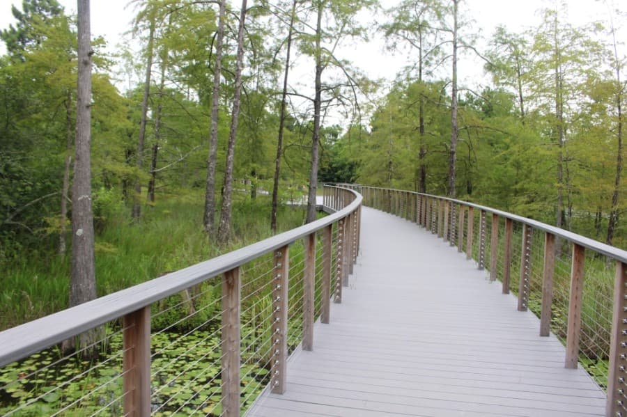 The park features a 2-acre natural pond with a boardwalk. (Kelly Schafler/Community Impact Newspaper)