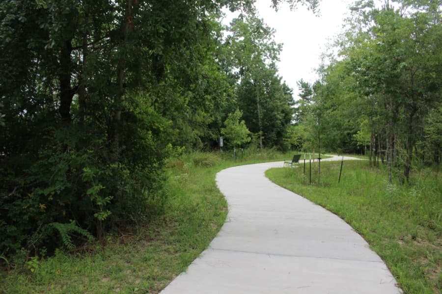 The Harris County Precinct 2 park features a concrete path system. (Kelly Schafler/Community Impact Newspaper)