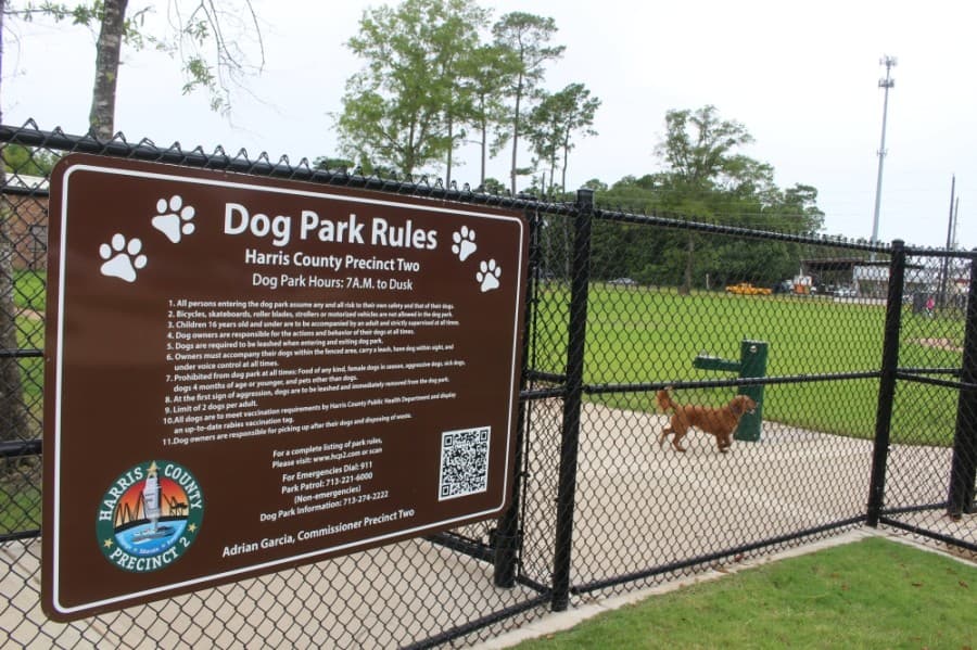 The park features a 1.5-acre dog park for big and small dogs. (Kelly Schafler/Community Impact Newspaper)