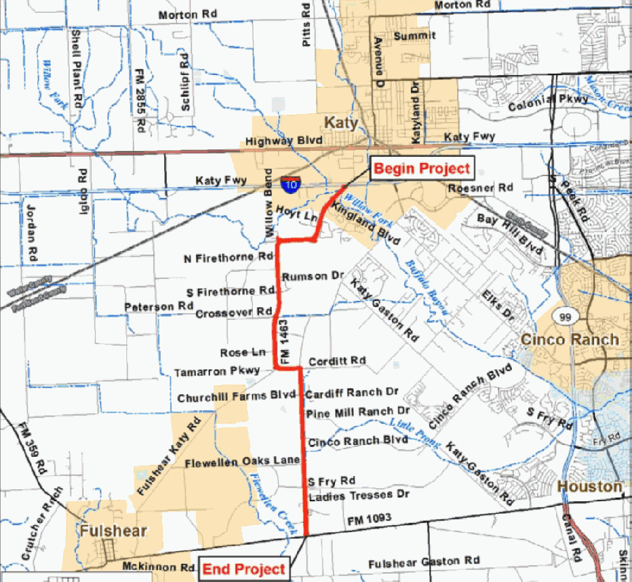 Katy City Council approves relocation of water and sewer lines for FM 1463 widening project