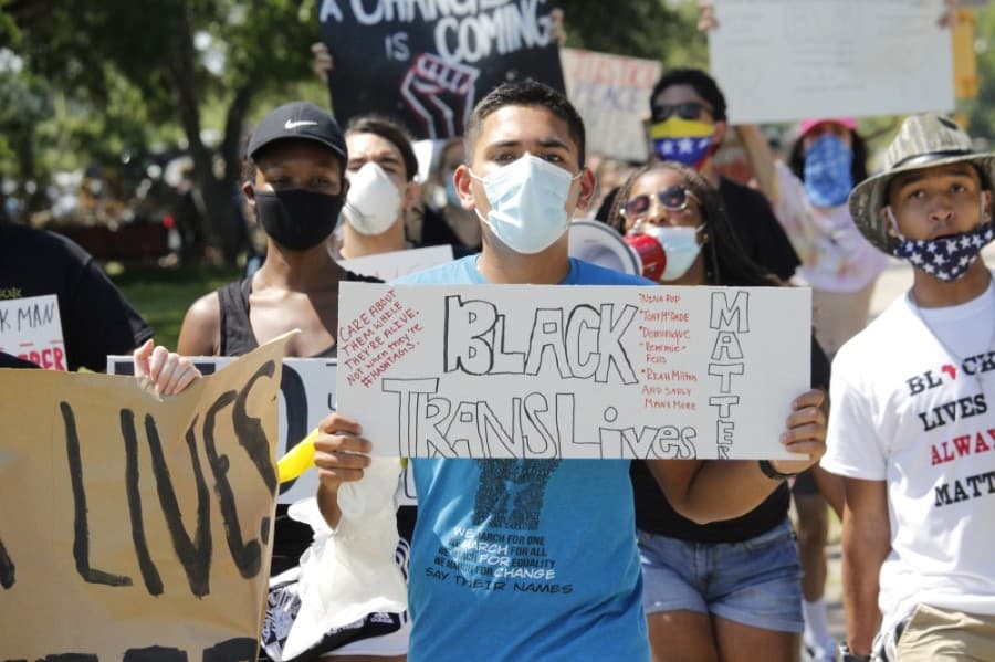 The protest route was 3.6 miles in total, starting at Clear Springs High School and traveling along FM 518 and Bay Area Boulevard. (Courtesy Jason Kumelski)