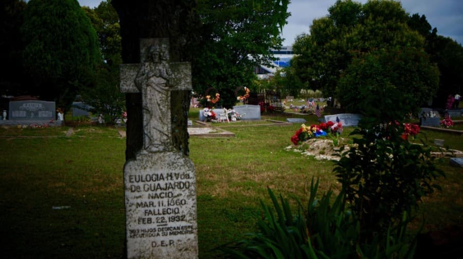 Santa María Cemetery is a historic and active cemetery located in the Historic Colored Addition. (Kelsey Thompson/Community Impact Newspaper)